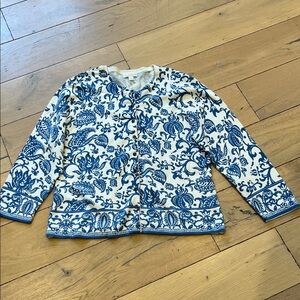 Charter Club Blue and White Cardigan Sweater